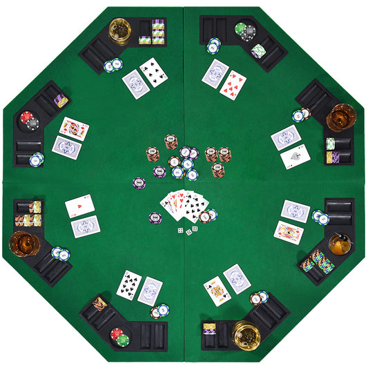 EVIEUN 48-inch folding poker table top in carrying bag for travel-friendly setup.