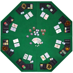 EVIEUN 48-inch folding poker table top in carrying bag for travel-friendly setup.