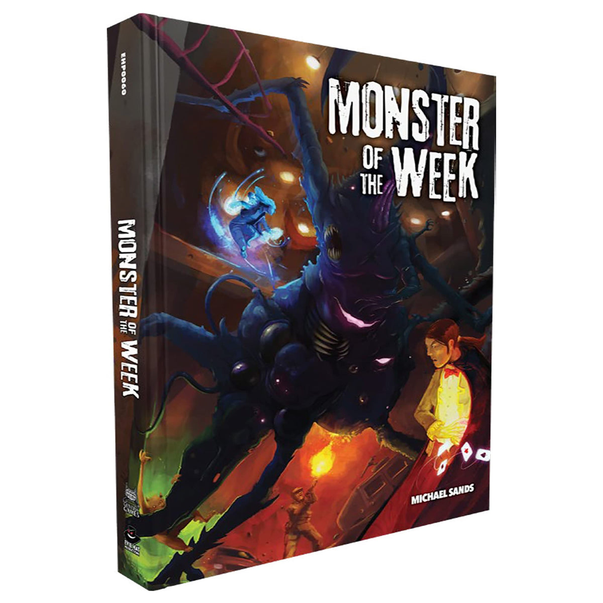 Evil Hat Productions Monster of the Week hardcover edition cover sets a cinematic tone for group horror storytelling.