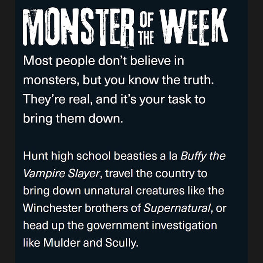 Evil Hat Productions Monster of the Week hardcover edition spine signals durability for long campaigns.