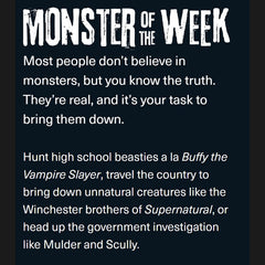 Evil Hat Productions Monster of the Week hardcover edition spine signals durability for long campaigns.