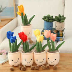 Evlooe tulip plush toy orange for vibrant color learning and fun