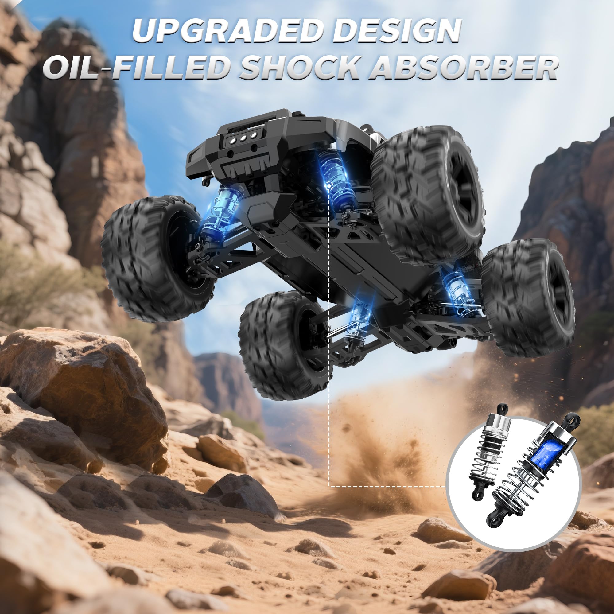 Evmore 1/16 brushless RC car motor detail with high-torque performance.