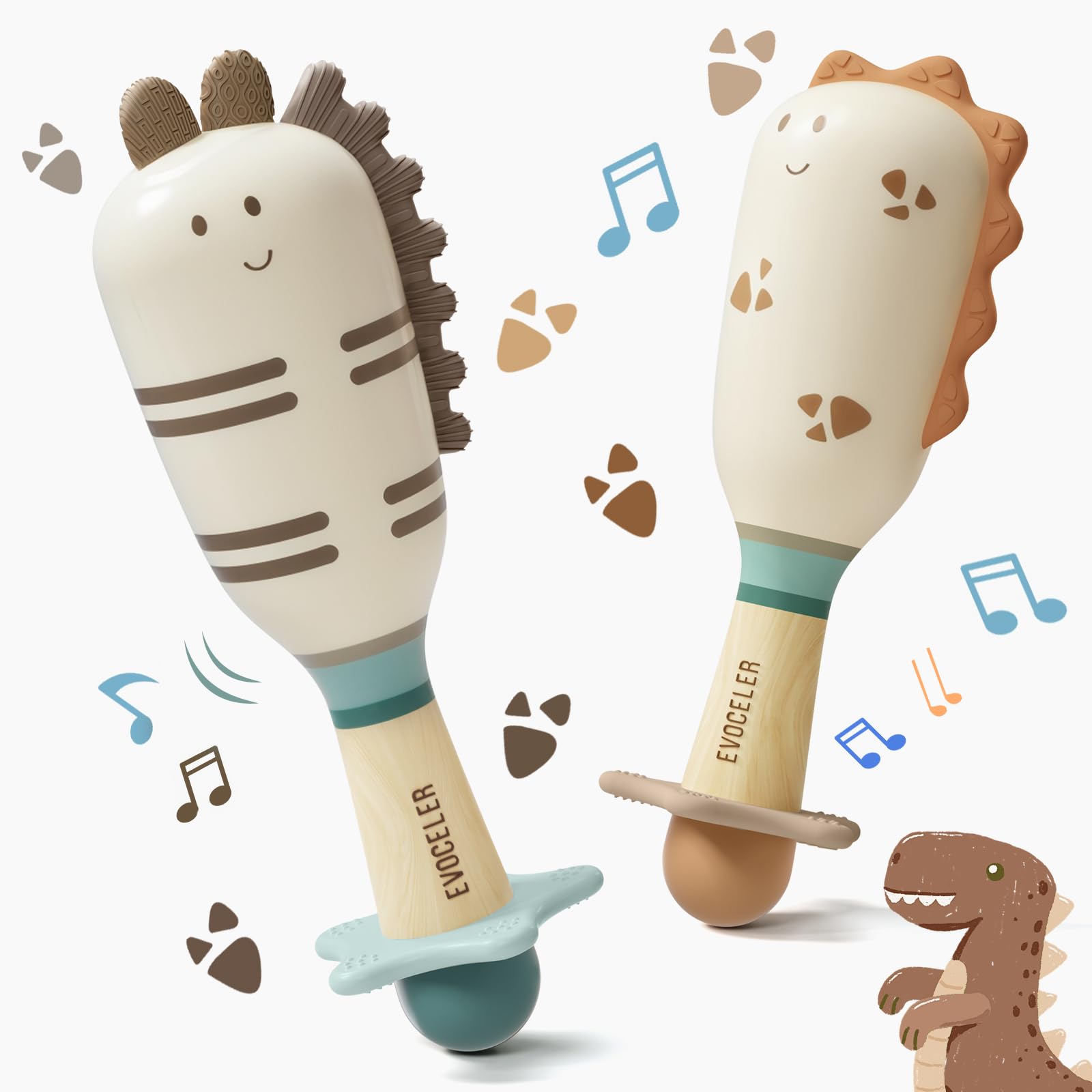 Evoceler Stegosaurus rattle ready for tiny hands to grasp and shake.