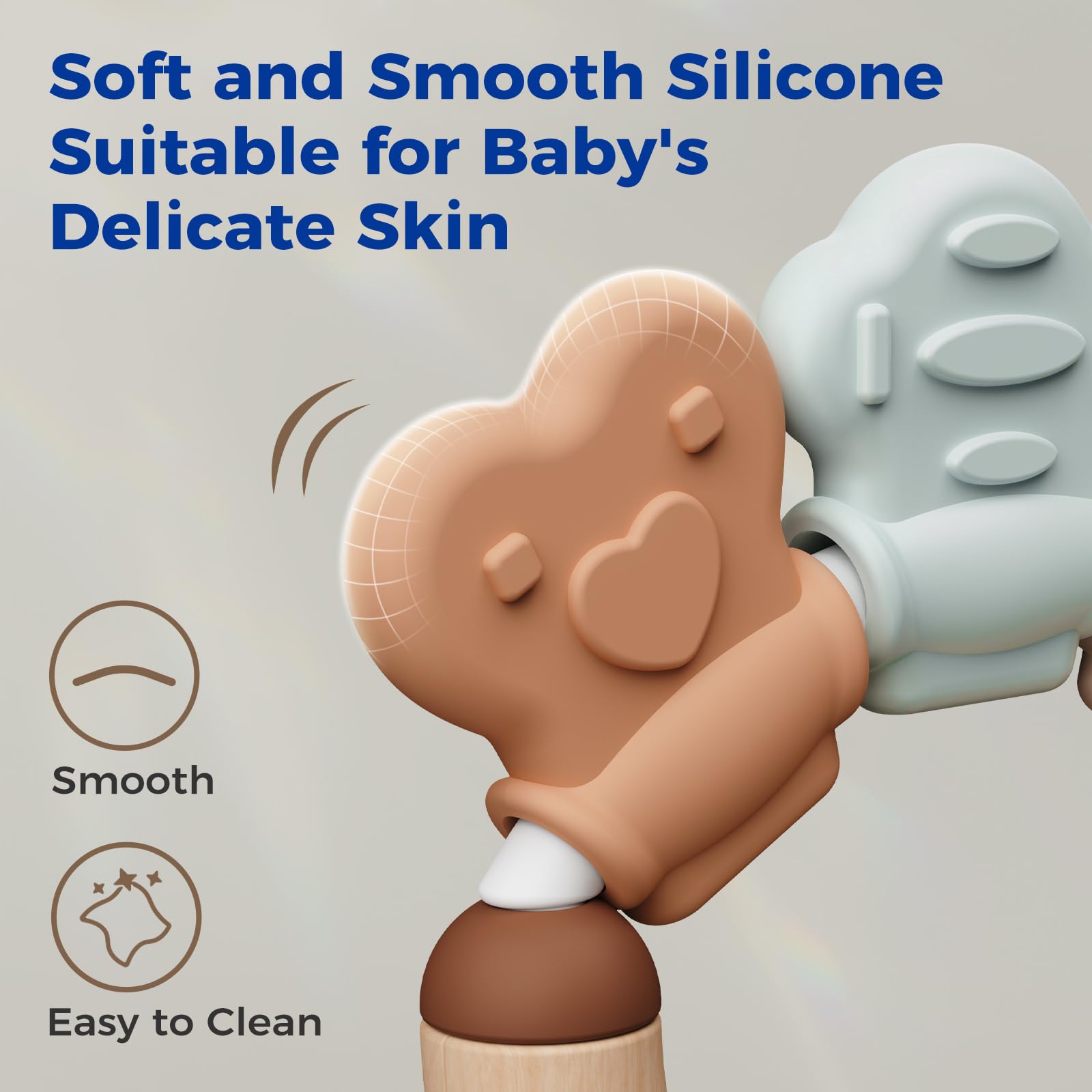 Evoceler Lion mane rattle soft silicone for soothing gums
