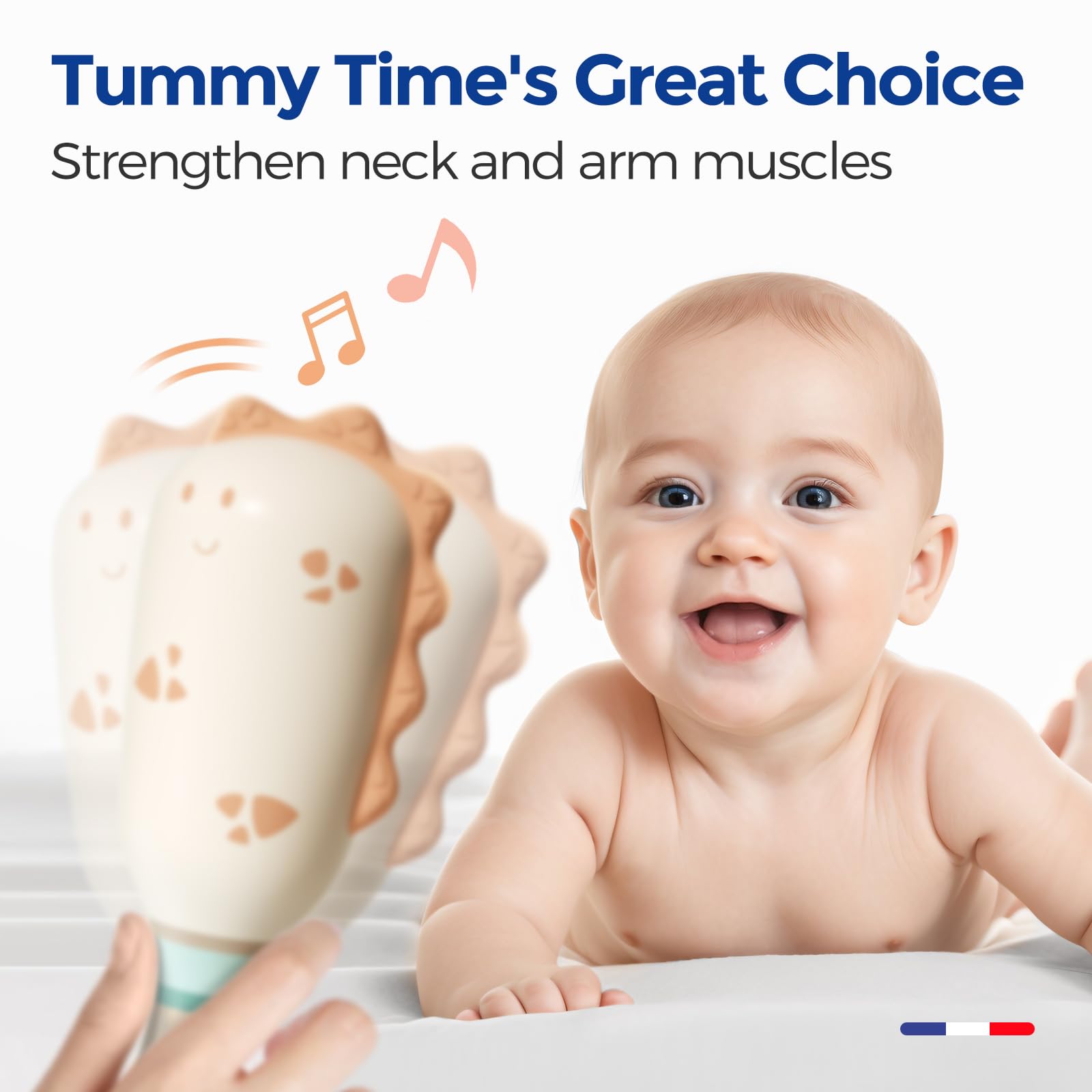 Evoceler silicone teether with textured points helps gums.