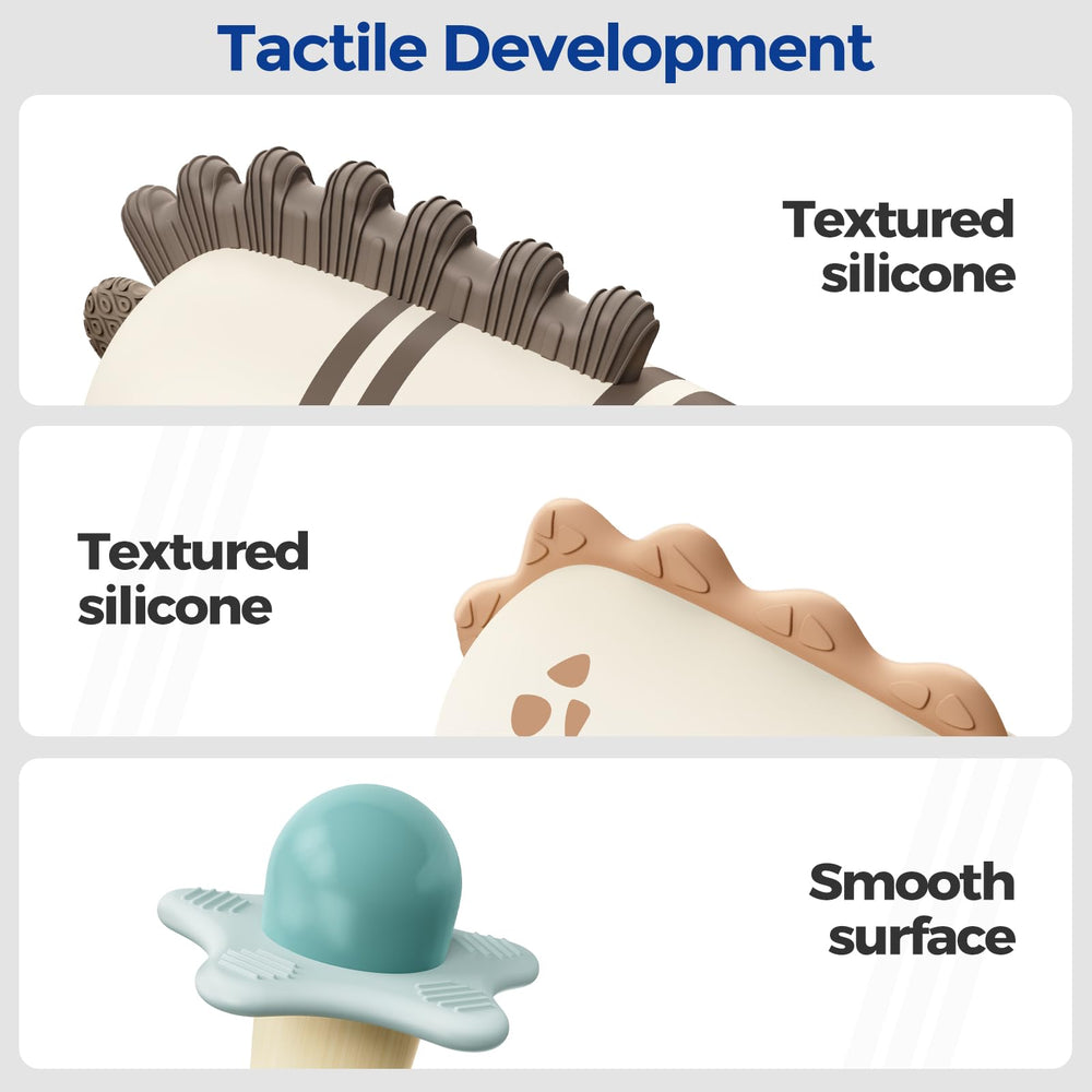 Evoceler travel-friendly rattle set fits stroller pockets.