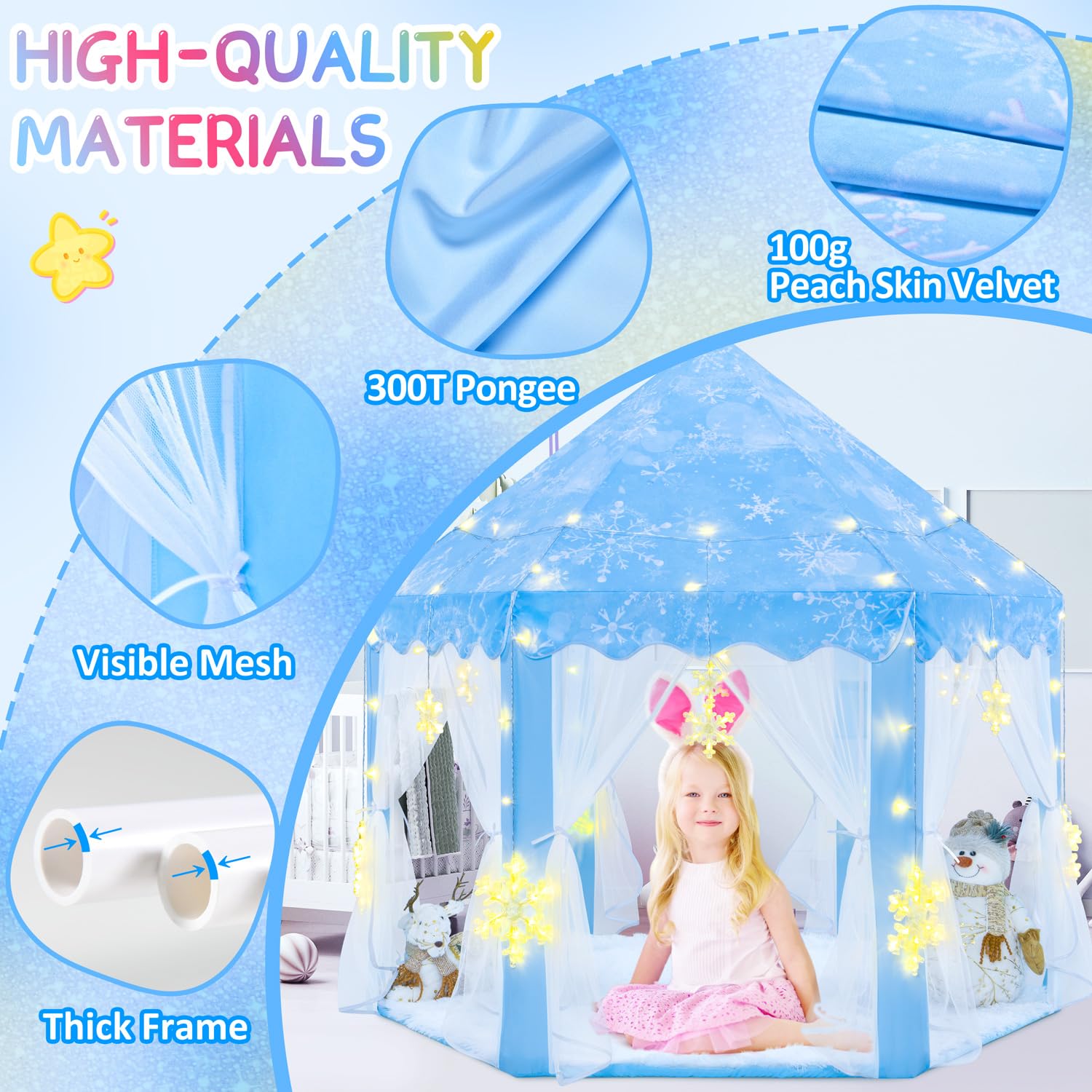 EVOIONOS blue kids tent highlights ventilation-inspired design for comfortable play.