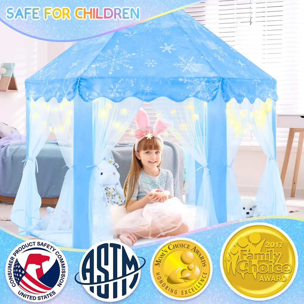 EVOIONOS Girls Play Tent designed for safe, breathable, interactive playtime