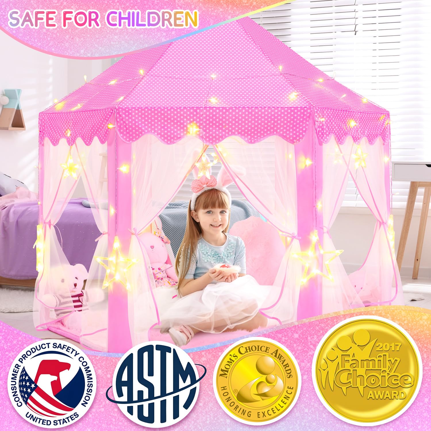 EVOIONOS Princess Tent dimensions 55x53 inches provide roomy indoor space