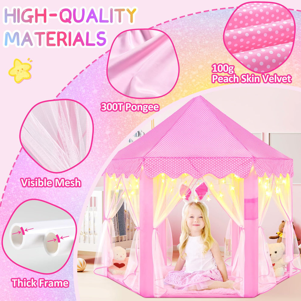 EVOIONOS Princess Tent soft velvet fabric feels gentle on the skin.
