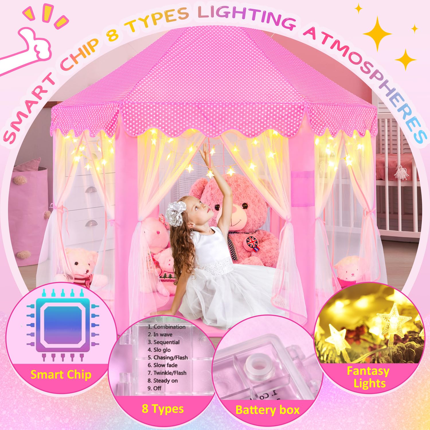 EVOIONOS Princess Tent offers easy setup and ample ventilation for cozy play.