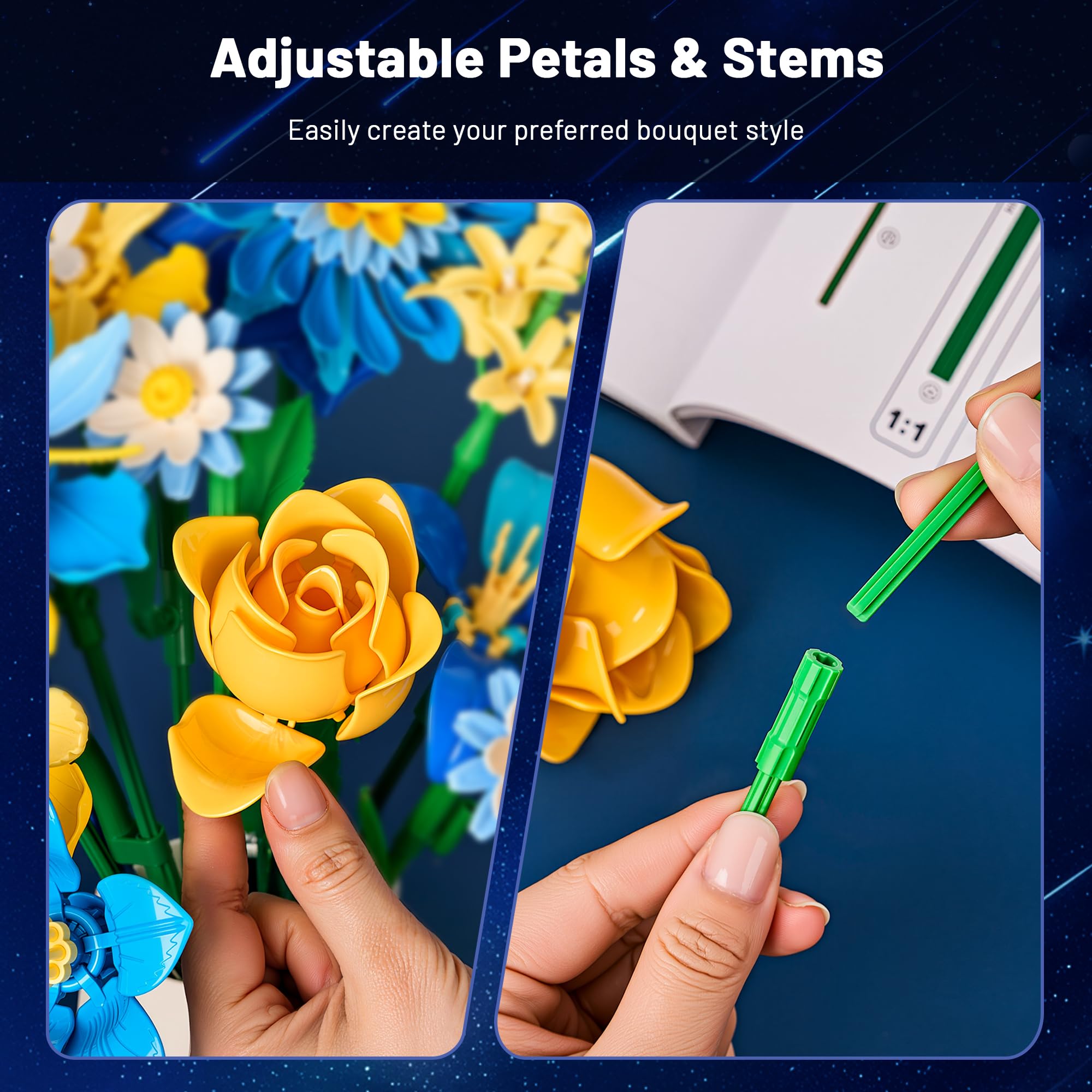 EWED Starry Blooms color palette highlights blue and yellow tones.