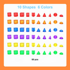 EXBEPE light-table friendly blocks create captivating light effects during geometry discovery.