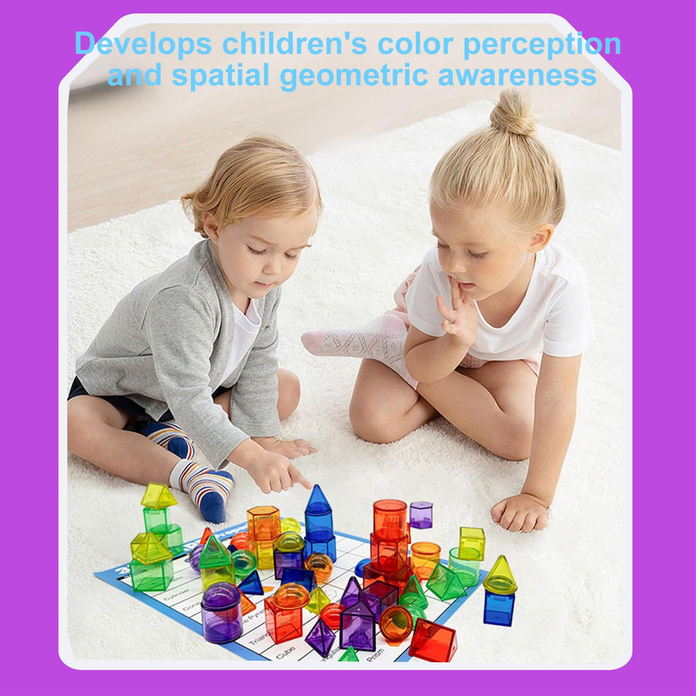EXBEPE translucent shapes glow on a light table for engaging math play.