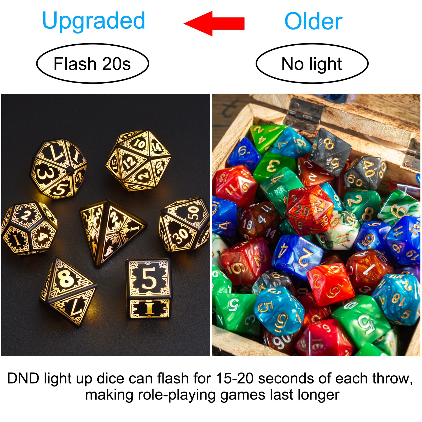 EXCECAR DND D10 light-up dice deliver clear numbers for quick decisions