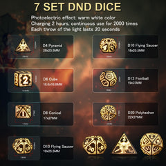 EXCECAR DND D12 light-up dice enhance readability during fast-paced games