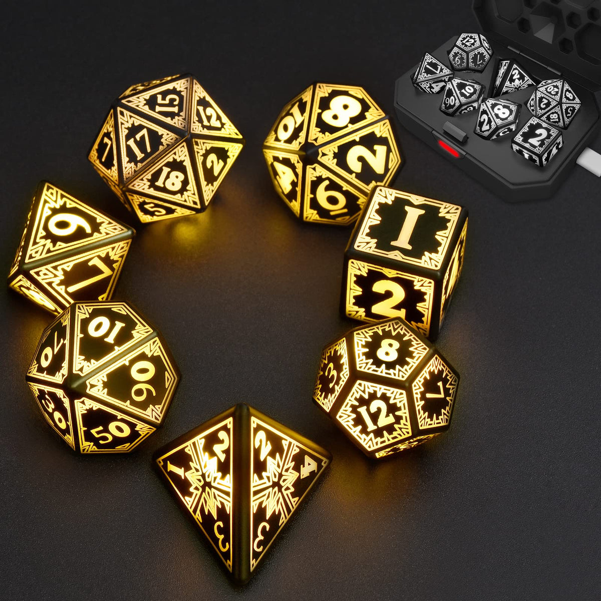 EXCECAR DND D20 light-up dice glow for immersive RPG sessions