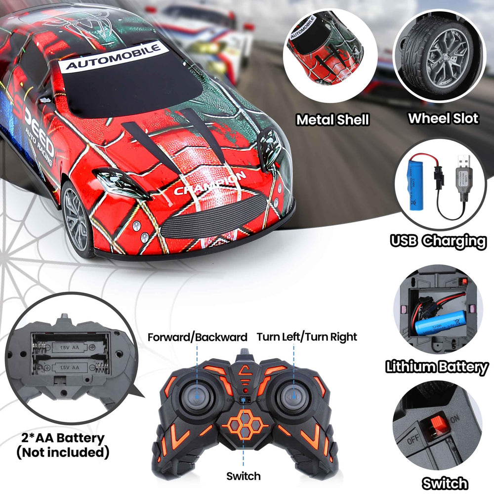 EXCELLE Spider RC Car metal body adds durability for energetic play.