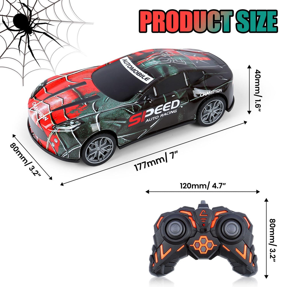 EXCELLE Spider RC Car top view showcases bright colors inspiring imaginative play.