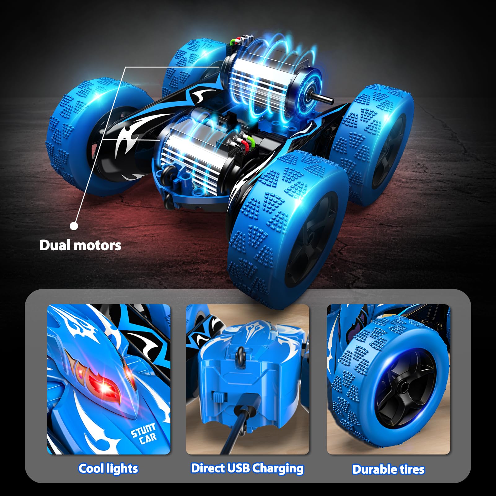 Excitobo remote control car tackling rough terrain with rugged tires