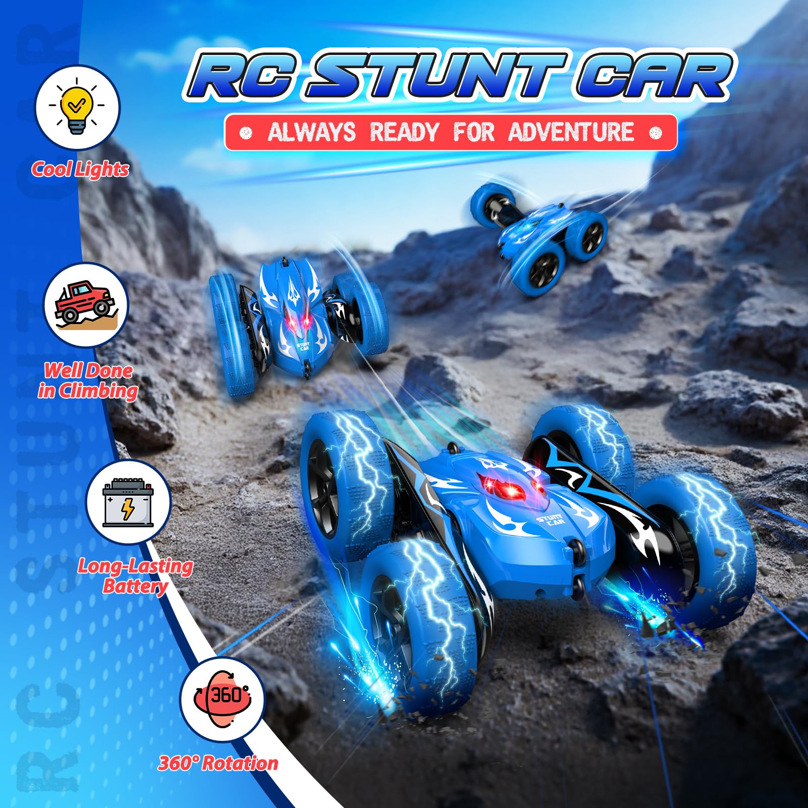 Excitobo RC car with wheel lights enhancing night-time visibility