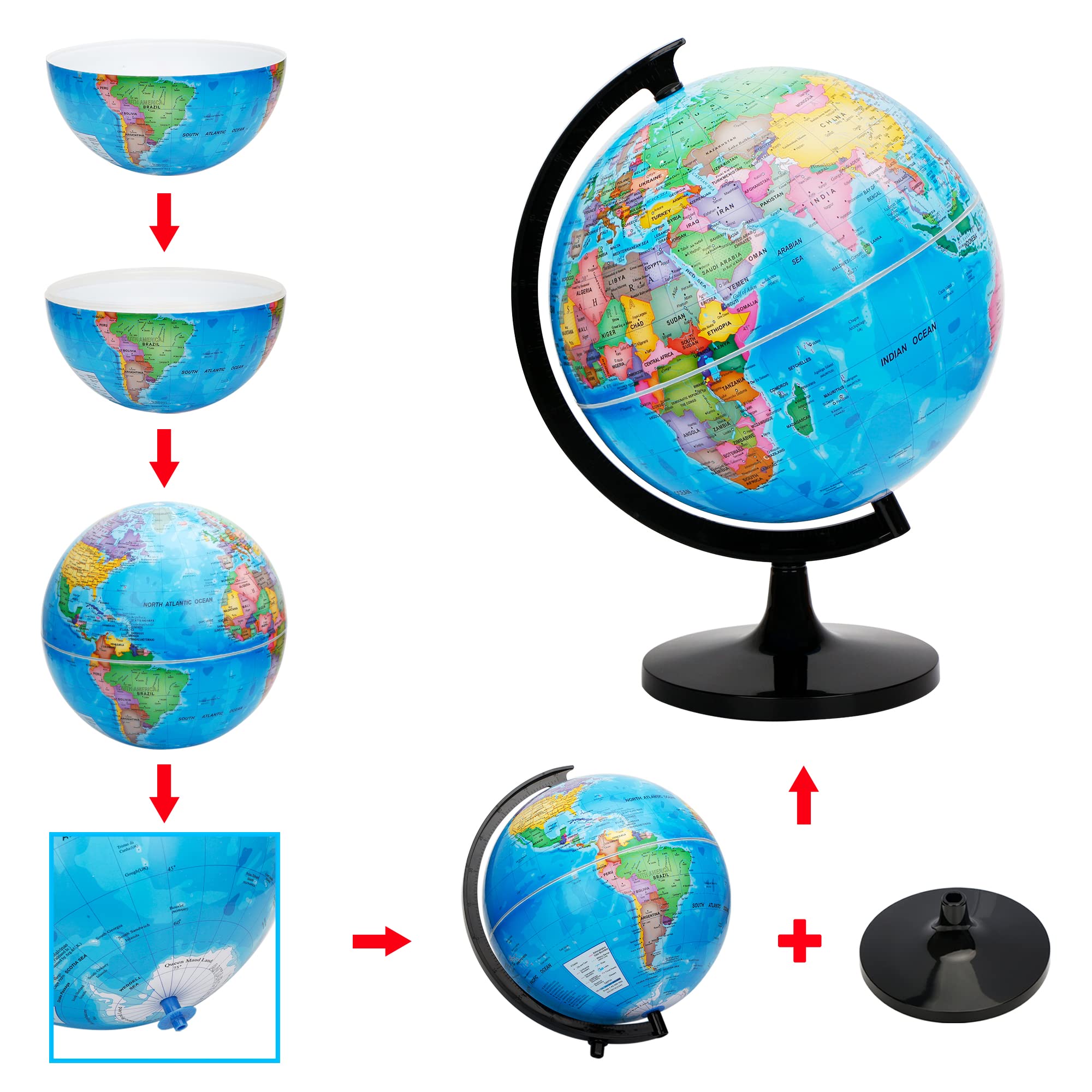 Exerz globe with high quality printing for crisp labels