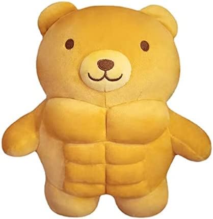 EXIGENT Kawaii Muscle Abs Bear 30cm front view, perfect for cuddling and display