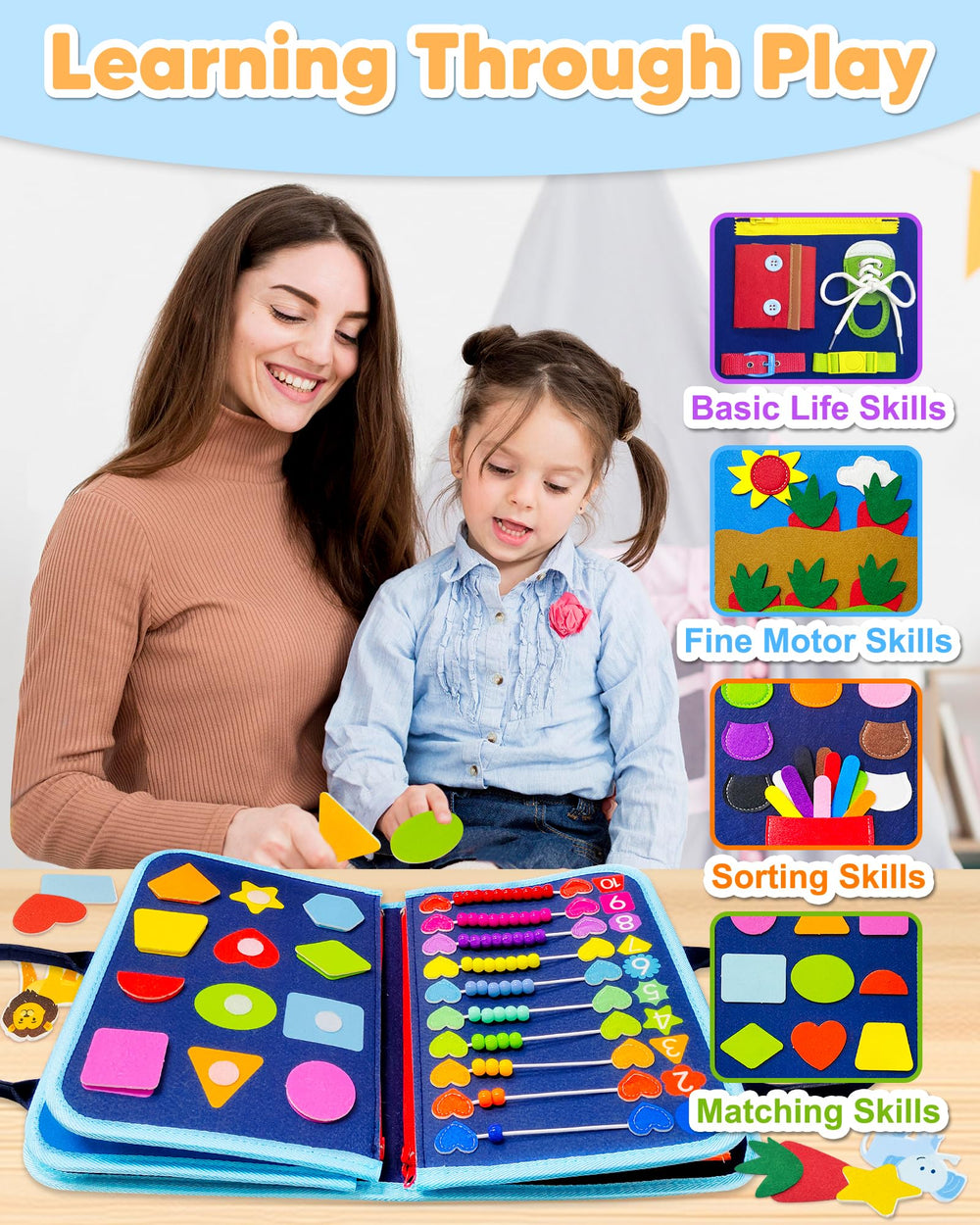 Exorany Busy Board travel-compact design fits in small spaces during trips.