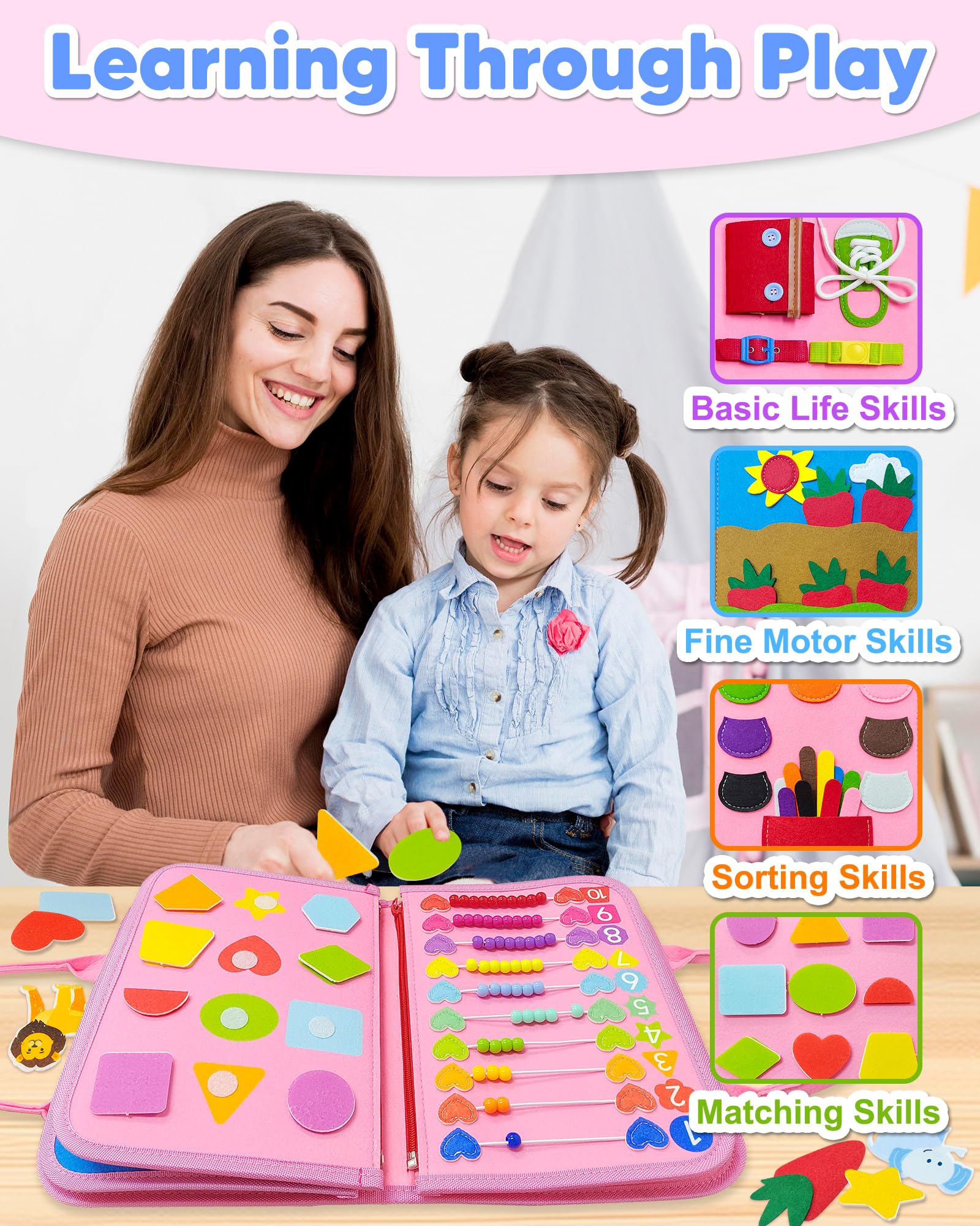 Exorany Busy Board travel-friendly design fits car or plane playtime