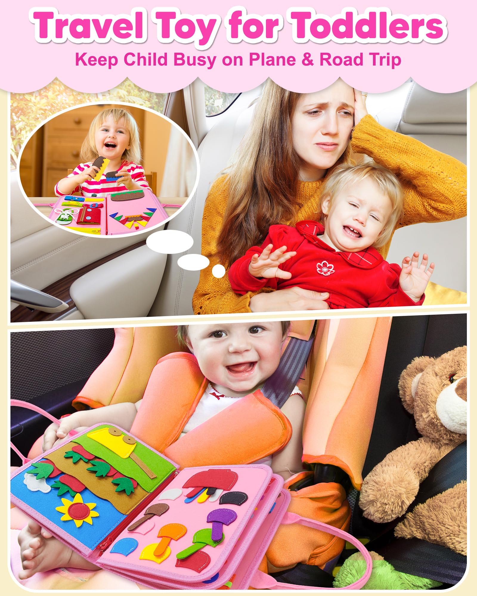 Exorany Busy Board zipper and shoelace activities boost fine motor practice
