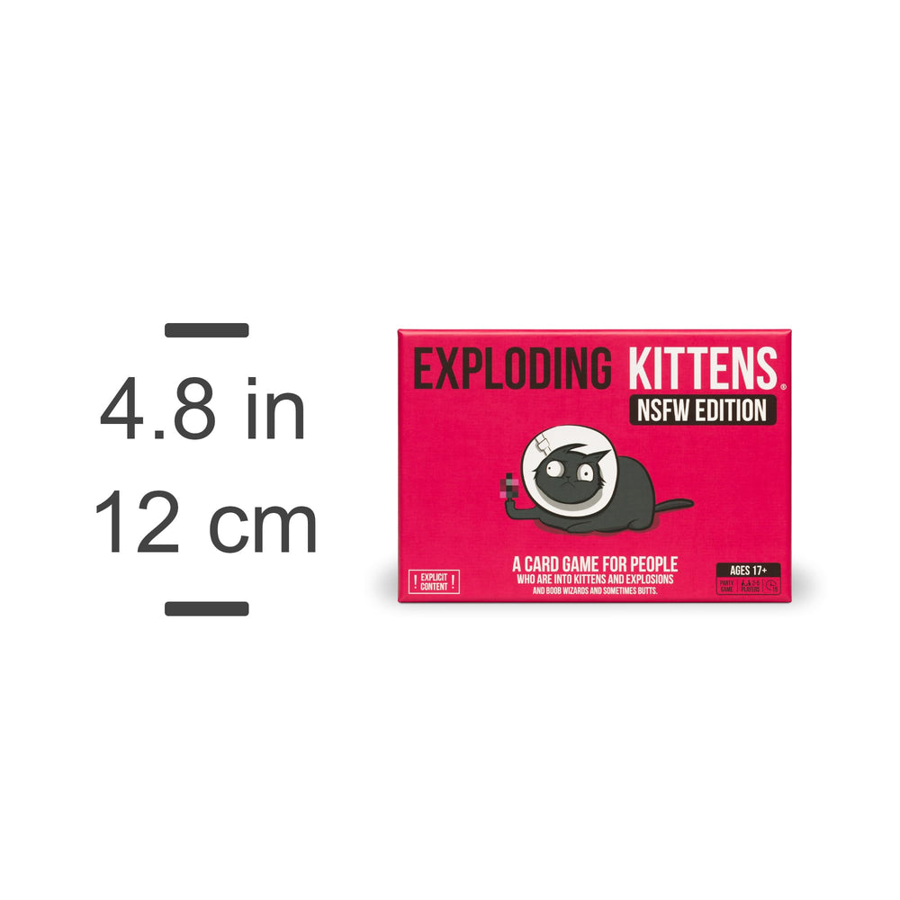 Exploding Kittens NSFW Edition packaging shows 56 wild cards for adults.