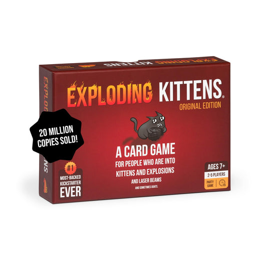 Exploding Kittens Original Edition box and cards ready for your next game night.