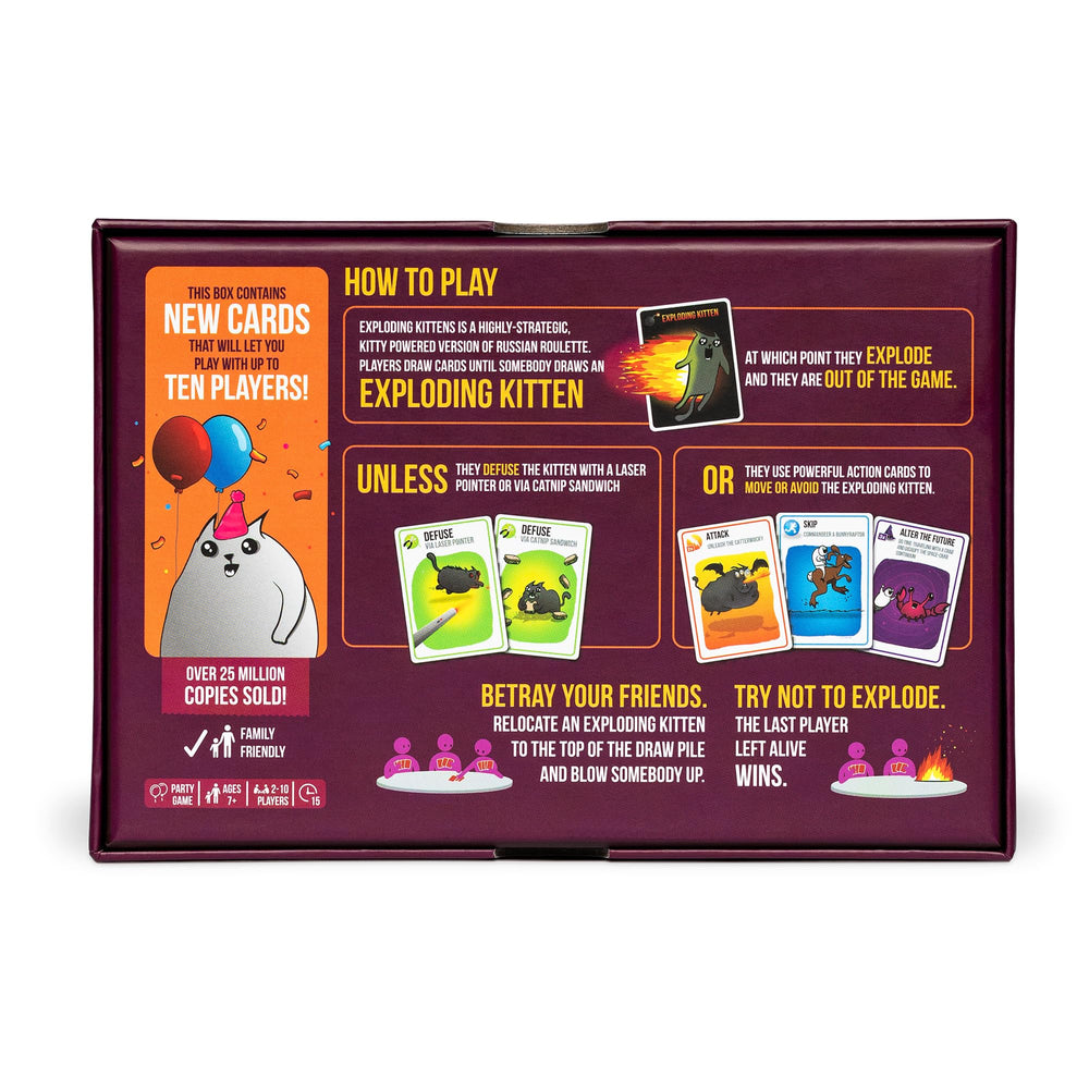 Exploding Kittens Party Pack the-oatmeal artwork adds whimsy to family game nights.