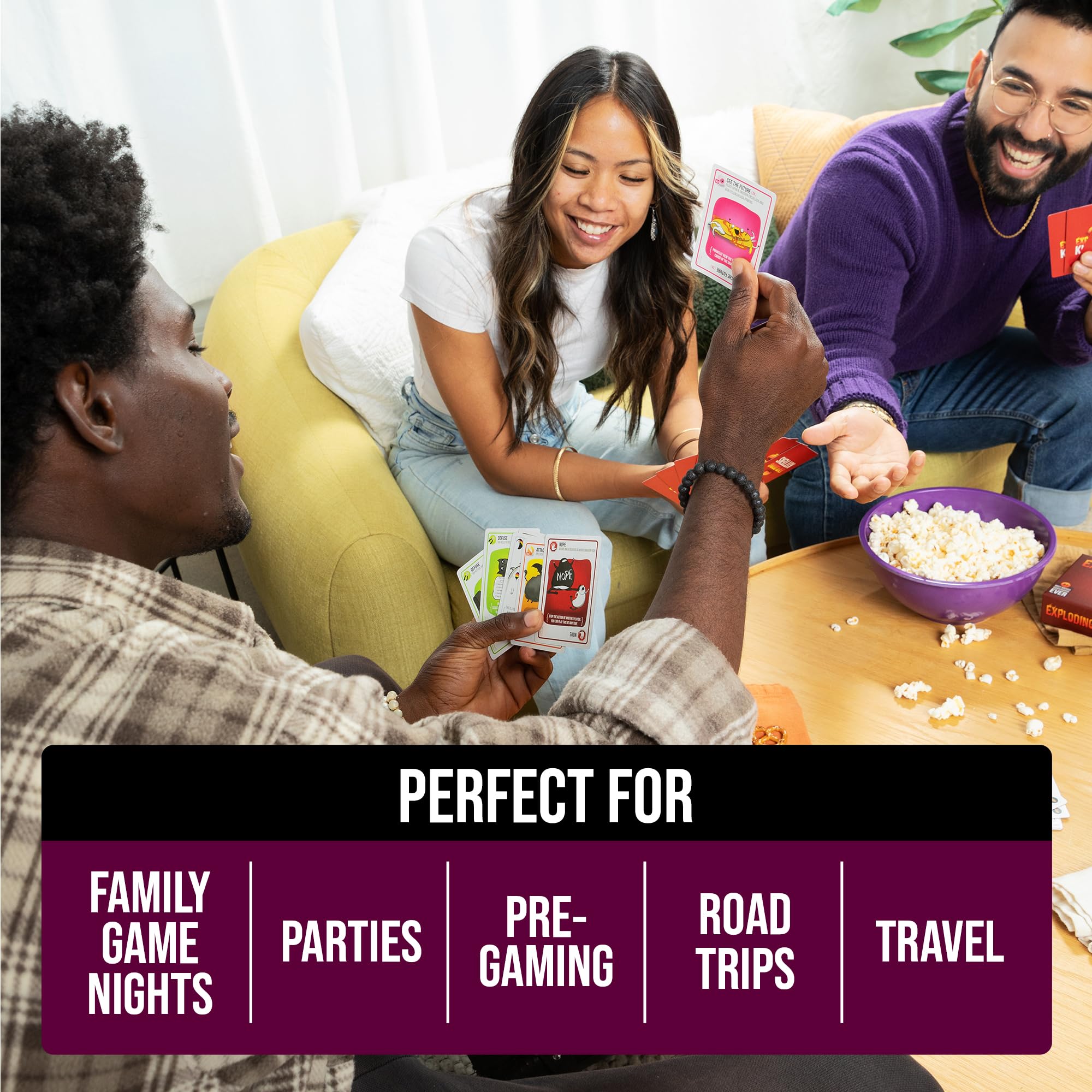 Exploding Kittens Party Pack up-to-10 players supports bigger groups and lively sessions.