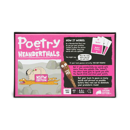 Exploding Kittens Poetry for Neanderthals NSFW Edition inflatable Spank Stick ready for playful consequences