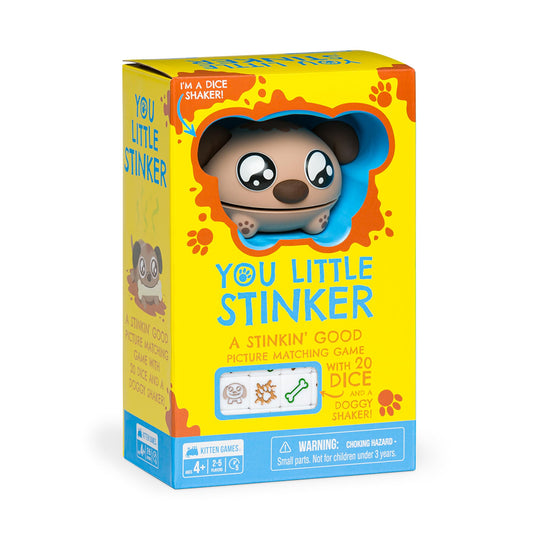 Exploding Kittens You Little Stinker doggy shaker ready for family game night