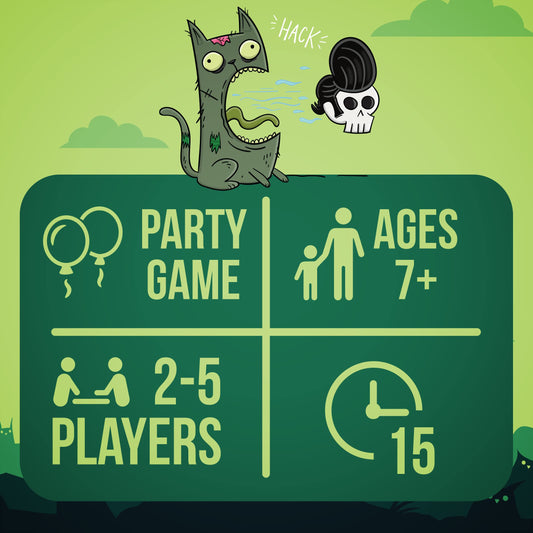 Zombie Kittens cards in hand from Exploding Kittens, ready for quick rounds