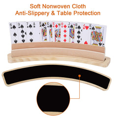 Exqline curved wooden card holder packaged as a set of two
