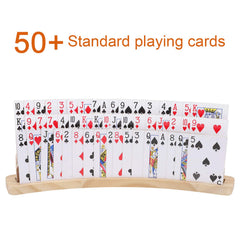 Exqline curved wooden card holder side view showing stable base and grip