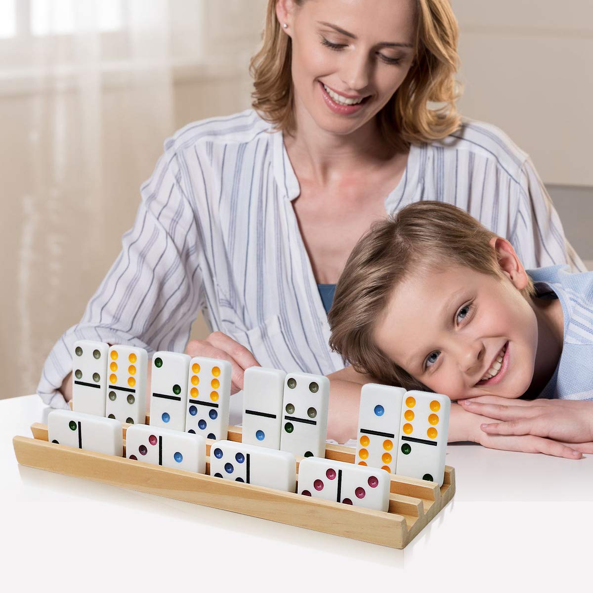 Exqline 8-pack domino trays suitable for Chickenfoot and other games.