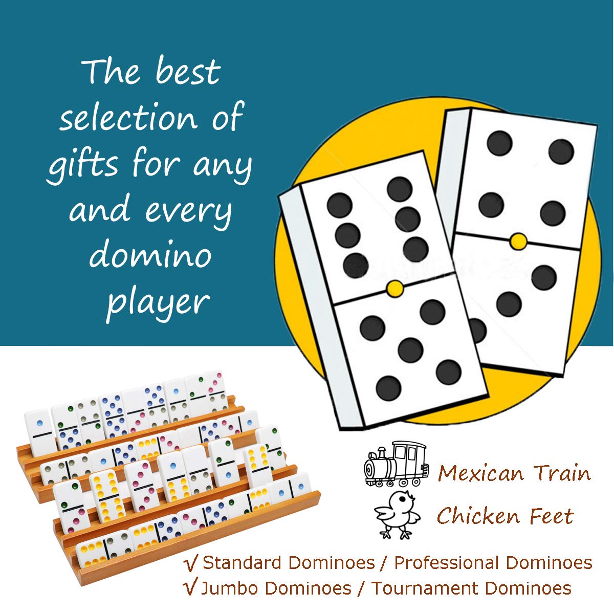 Exqline domino racks side view highlights three slanted slots for easy tile viewing