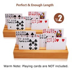 Exqline pine wood card holder with smooth finish for comfortable grip.