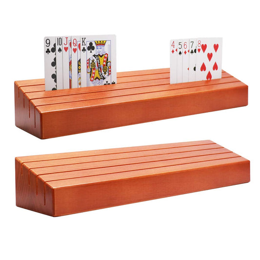 Exqline wooden card holder set of 2 top view for easy visibility