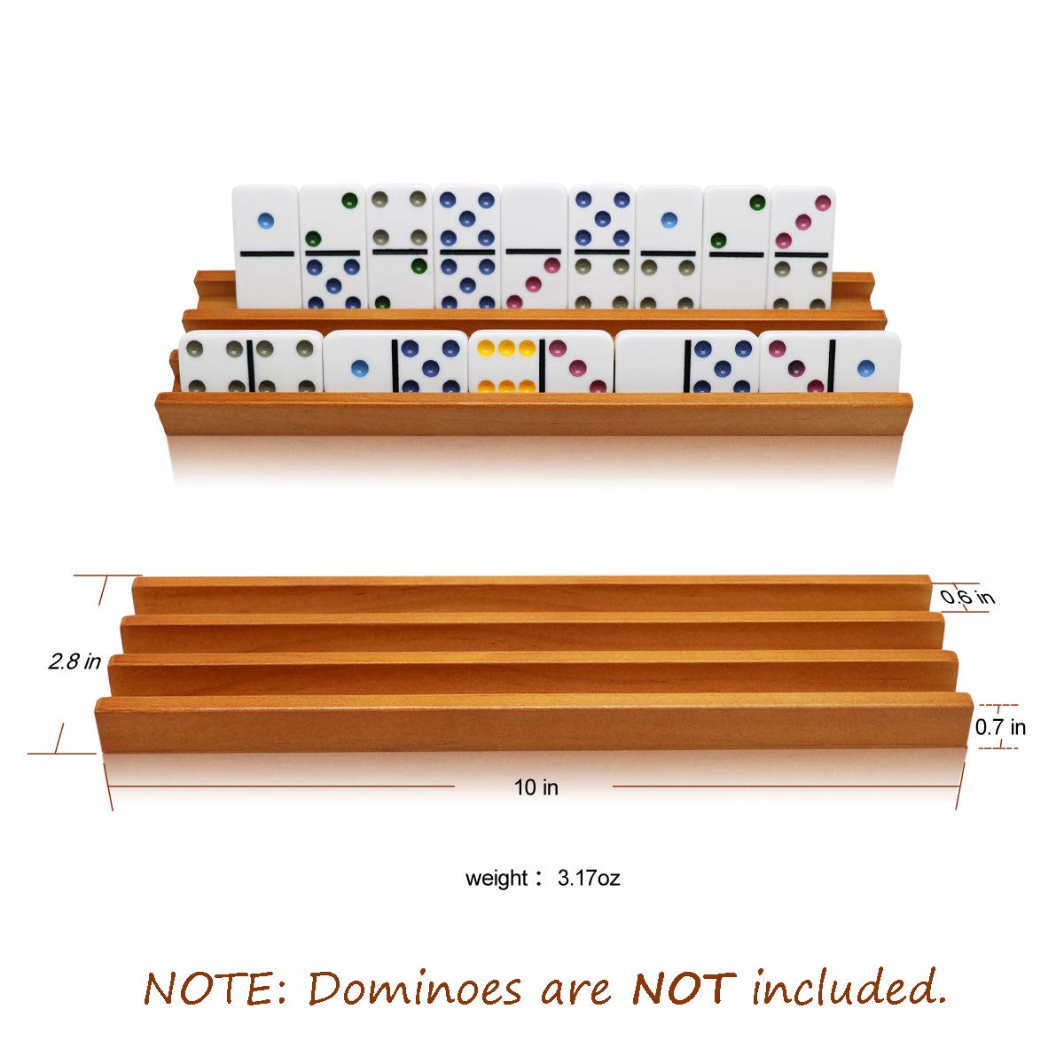 Exqline wooden domino racks closeup emphasizes pine wood texture and craftsmanship
