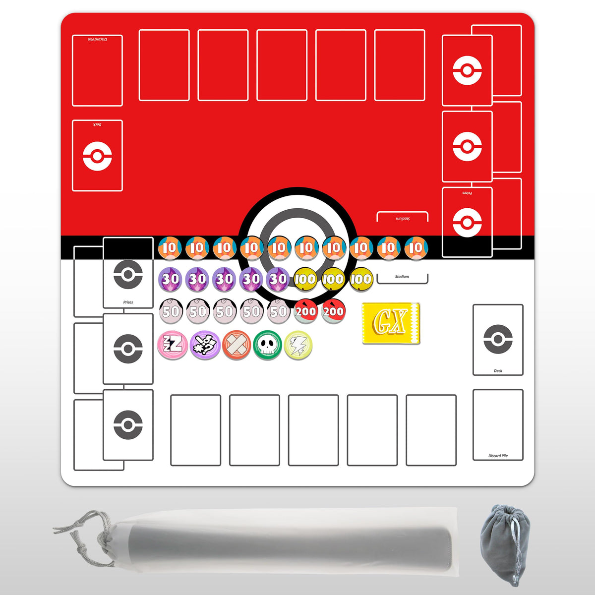 Extalas playmat with a two-player layout and symmetric zones for organized play