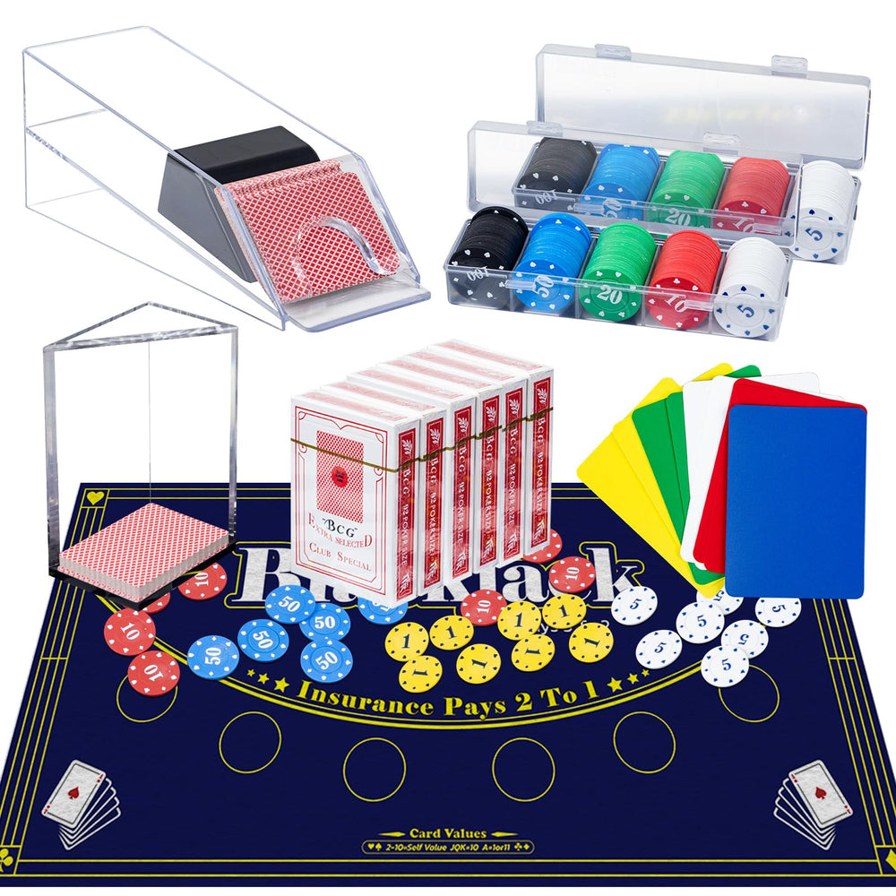 Extguds entertainment casino game set with double-sided felt for versatile home play