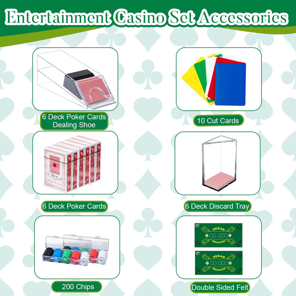 Extguds six-deck cards support varied blackjack and poker sessions