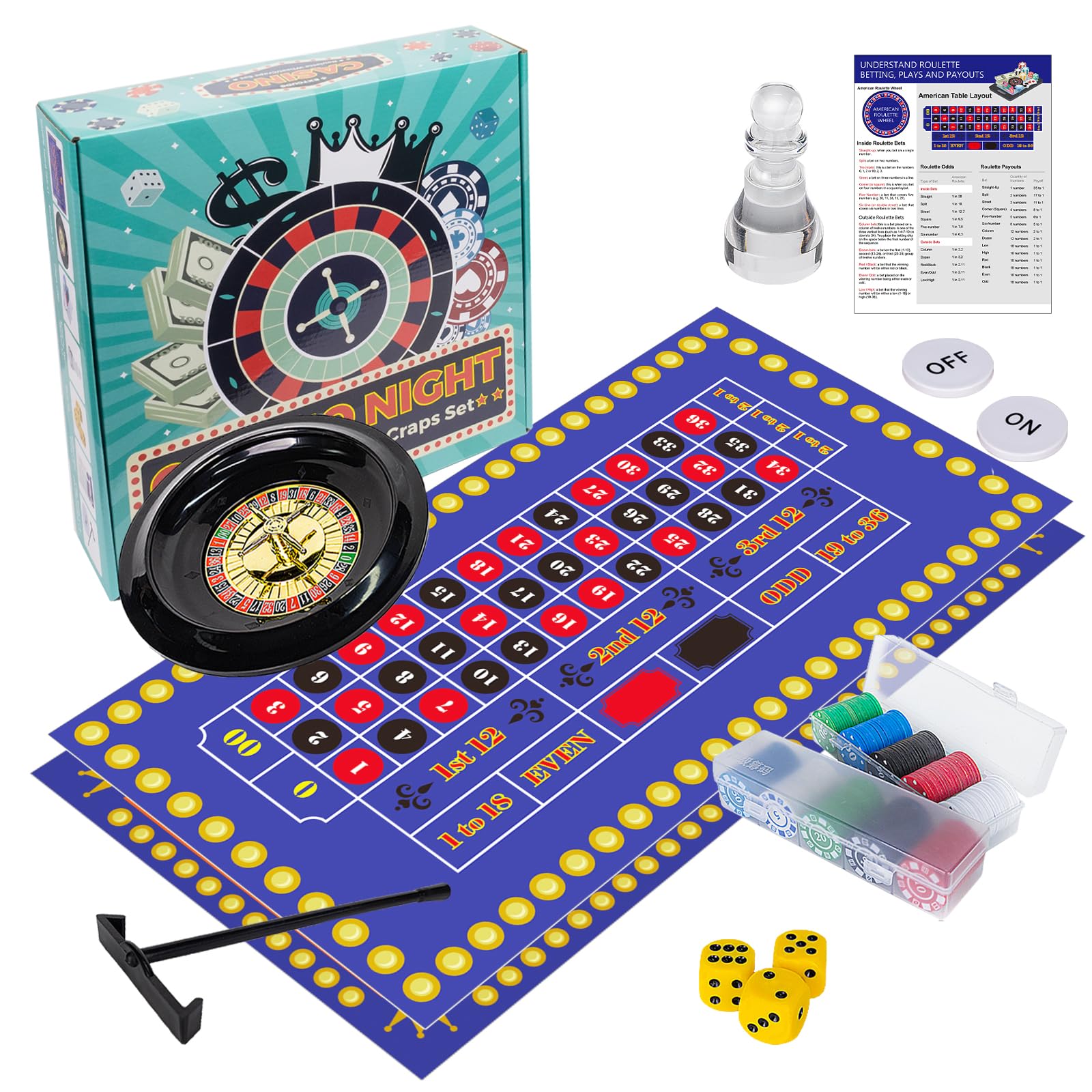 Extguds roulette wheel 10-inch for home game night.
