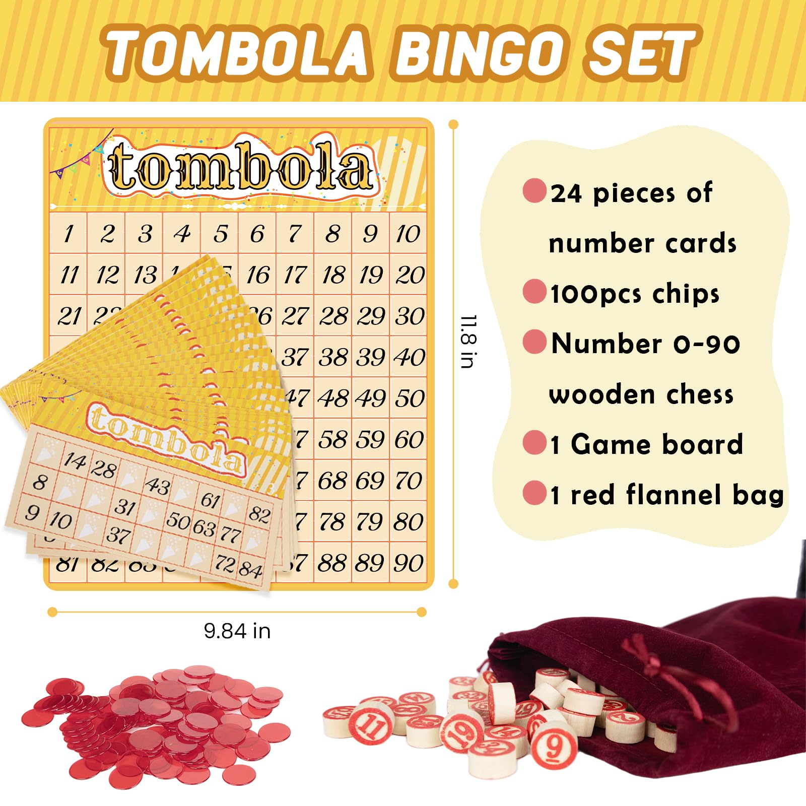 Extguds Tombola cards for 24 sets ideal for lively group play.